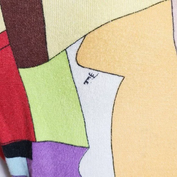 Emilio Pucci Iride Print Silk/Cotton Sweater Pullover Top - Size: 38 - Picture 10 of 16